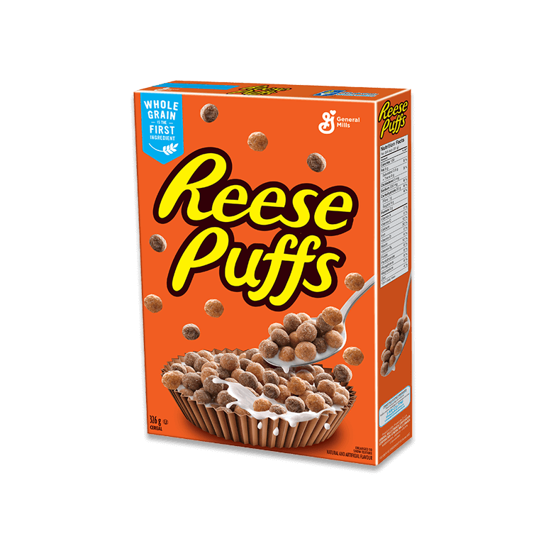 une boîte de céréales Reese Puffs