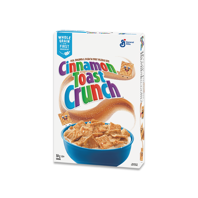 a box of Cinnamon Toast Crunch cereal
