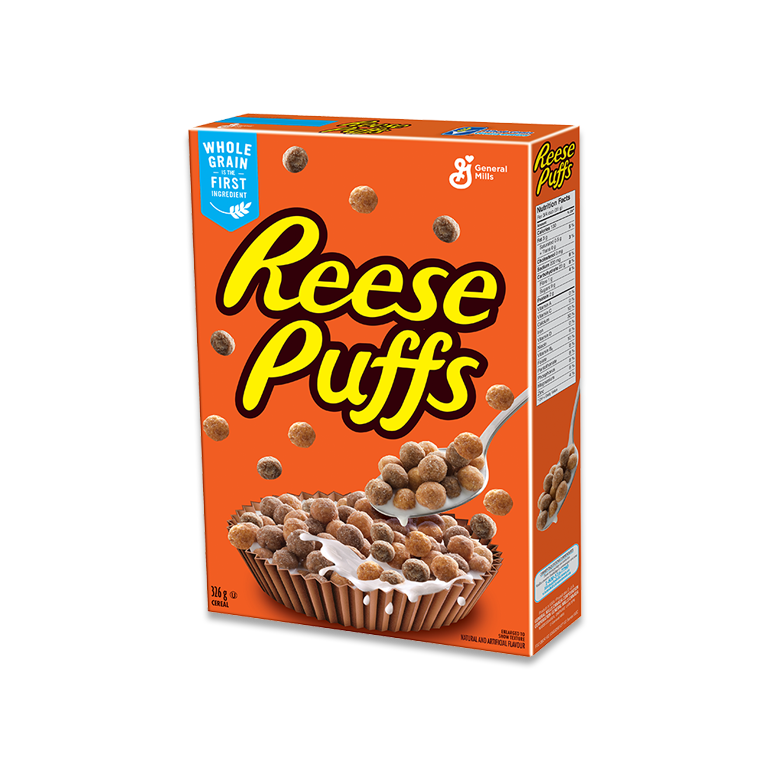a box of Reese Puffs cereal